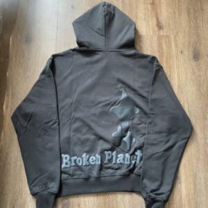Broken Planet Basics Zip-Up Hoodie Midnight Black